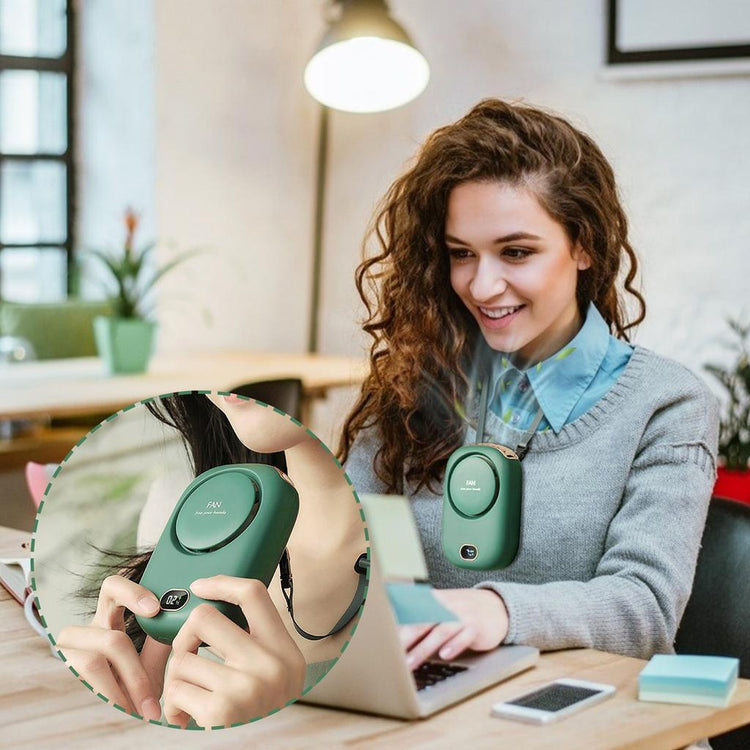 Puissant ventilateur portable à suspendre au cou, ingénieux ventilateur refroidisseur d'air sans pales, rechargeable par USB. La livraison prioritaire est offerte !