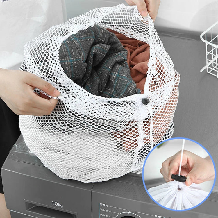 Sac en maille avec cordon de serrage pour machine à laver. Idéal pour sous-vêtements, chaussettes, soutiens-gorge, etc. La livraison est offerte !