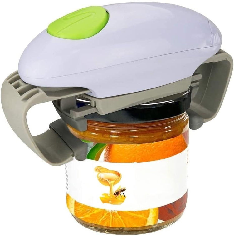 Ouvre-bocal électrique ergonomique et sécurisé, adaptable à diverses tailles de couvercles, fonctionnement économique et sans effort avec bouton poussoir, matériaux durables. La livraison est offerte !