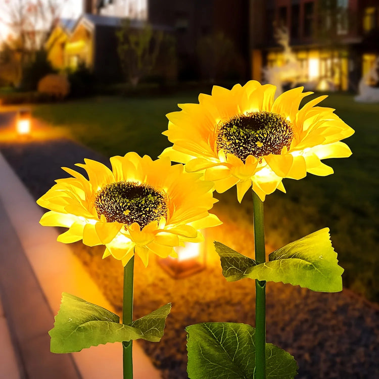 Magnifiques lampes solaires tournesols pour jardin, charme naturel et lumineux, matériaux étanches IP65, activation automatique, parfaites pour décorer jardins et terrasses. La livraison prioritaire est offerte !