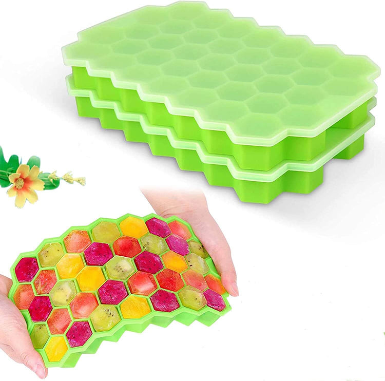 Bac à glaçons créatifs en silicone ultra souple de qualité alimentaire, avec couvercle, empilable et sans BPA. La livraison prioritaire est offerte!