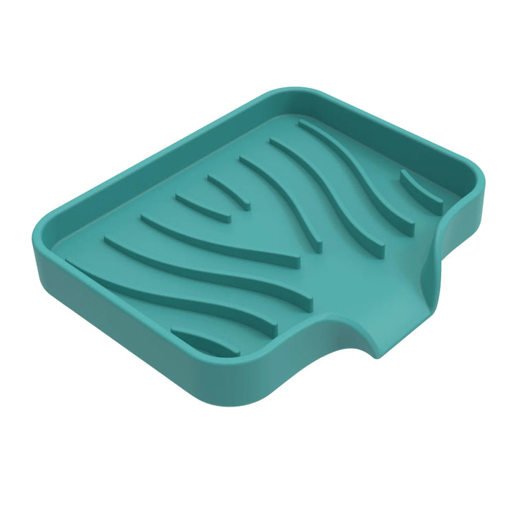 Porte-savon et porte-éponges en silicone avec système auto-drainant, anti-fondant et antidérapant, idéal pour salle de bain, baignoire et cuisine, matériaux durables et polyvalence accrue. La livraison est offerte !