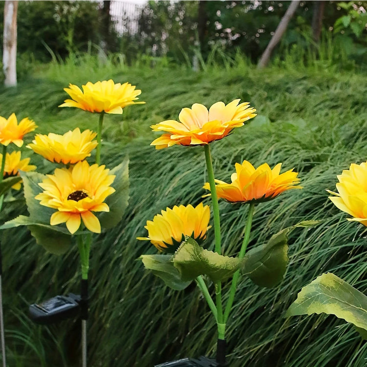 Magnifiques lampes solaires tournesols pour jardin, charme naturel et lumineux, matériaux étanches IP65, activation automatique, parfaites pour décorer jardins et terrasses. La livraison prioritaire est offerte !