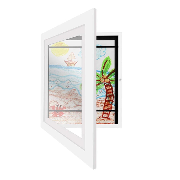 Fabuleux cadre artistique à rabat magnétique format A4 (34 x 25 cm), support de rangement mural pour photos, peintures, reproductions, souvenirs, dessins d’enfants, jusqu’à 100 images. Livraison prioritaire offerte !