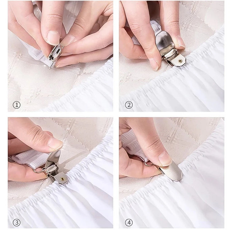 Sangles Premium de maintien pour draps housse avec design triangulaire, élastiques réglables et pinces renforcées pour un lit toujours lisse et sans plis. La livraison prioritaire est offerte !