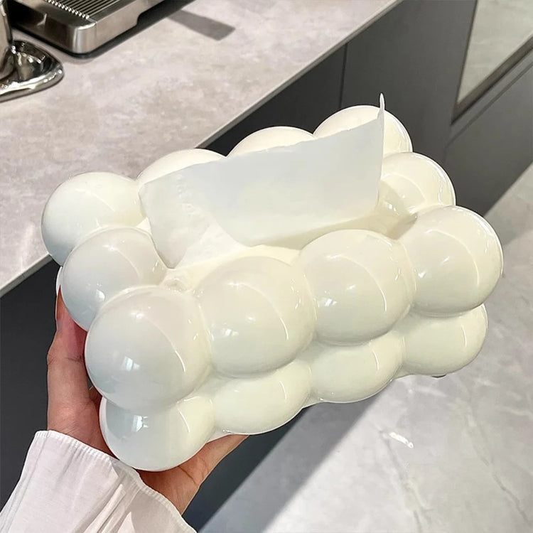 Boîte à mouchoirs design nuage en résine élégante, durable et facile à nettoyer, avec grande ouverture pratique, idéale pour salon, chambre, cuisine, salle de bain ou voiture, décoration moderne et cadeau original. Livraison offerte !