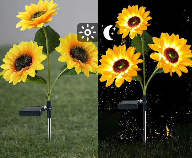 Magnifiques lampes solaires tournesols pour jardin, charme naturel et lumineux, matériaux étanches IP65, activation automatique, parfaites pour décorer jardins et terrasses. La livraison prioritaire est offerte !