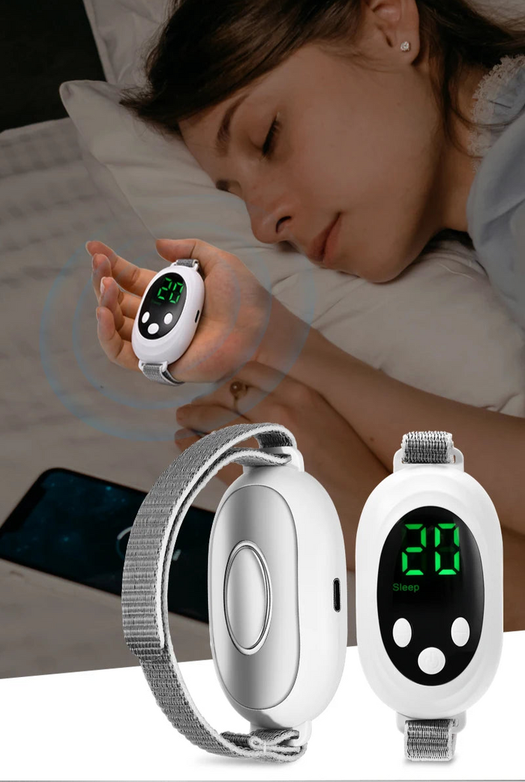 Appareil portatif d’aide au sommeil et anti-stress, 2 modes intelligents (sommeil profond & regain d’énergie), 20 niveaux de réglage personnalisables, sangle douce réglable, rechargeable USB. Livraison offerte !