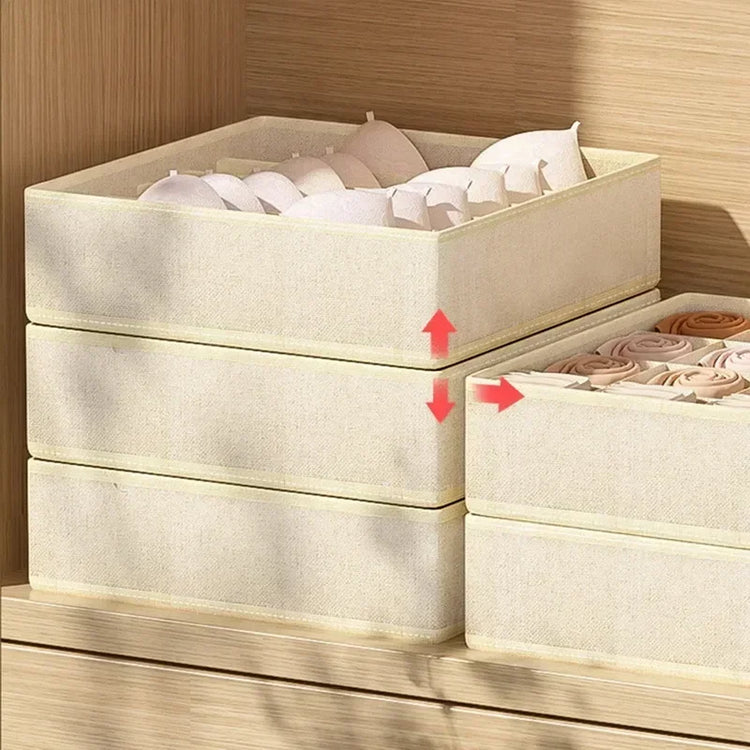 Superbes organisateurs de tiroirs pour sous-vêtements, chaussettes et soutien-gorges – 3 modèles, 2 couleurs. Dites adieu au désordre et profitez de tiroirs parfaitement organisés. La livraison prioritaire est offerte !