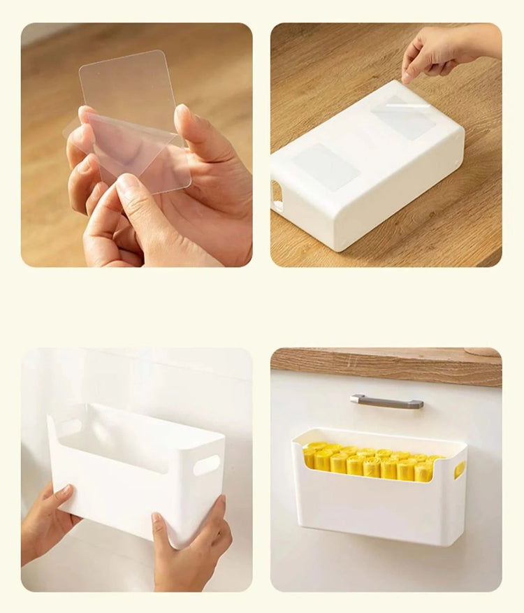 Panier de rangement 25x8cm, fixation aisée sans perçage, optimisez votre espace, parfait pour vos indispensables du quotidien. La livraison est offerte !