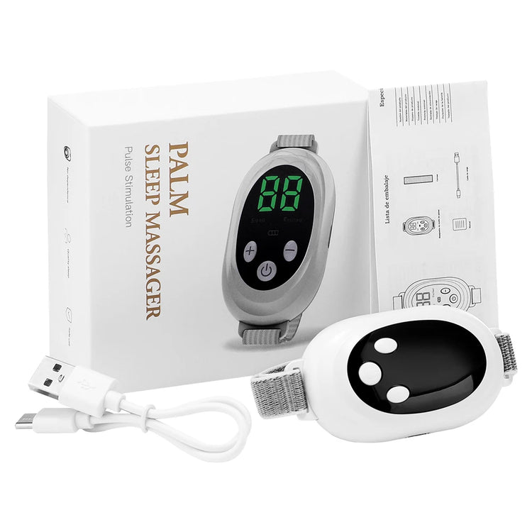Appareil portatif d’aide au sommeil et anti-stress, 2 modes intelligents (sommeil profond & regain d’énergie), 20 niveaux de réglage personnalisables, sangle douce réglable, rechargeable USB. Livraison offerte !