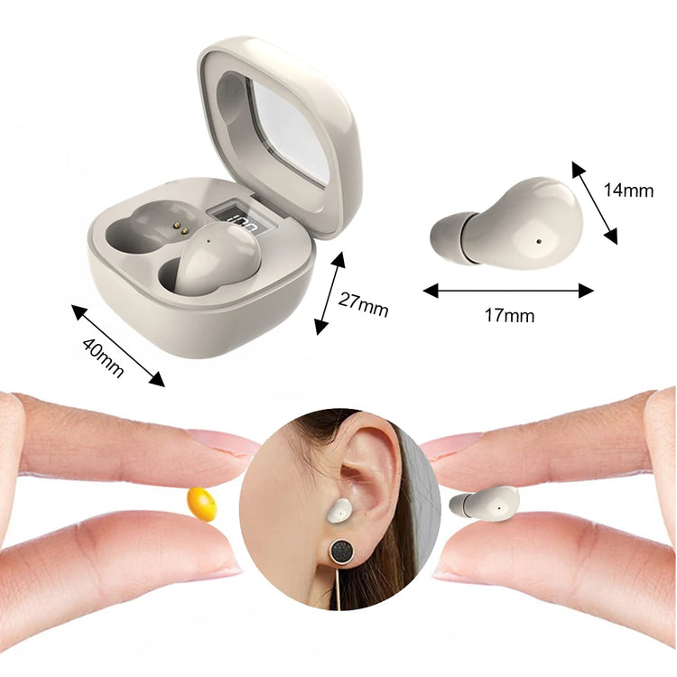 Mini écouteurs invisibles sans fil Bluetooth 5.3 – Son HiFi stéréo, réduction de bruit, contrôle tactile intelligent et design ultra léger. Livraison prioritaire offerte !