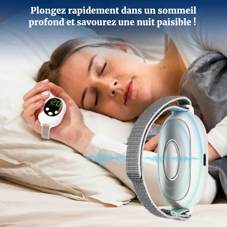 Appareil portatif d’aide au sommeil et anti-stress, 2 modes intelligents (sommeil profond & regain d’énergie), 20 niveaux de réglage personnalisables, sangle douce réglable, rechargeable USB. Livraison offerte !