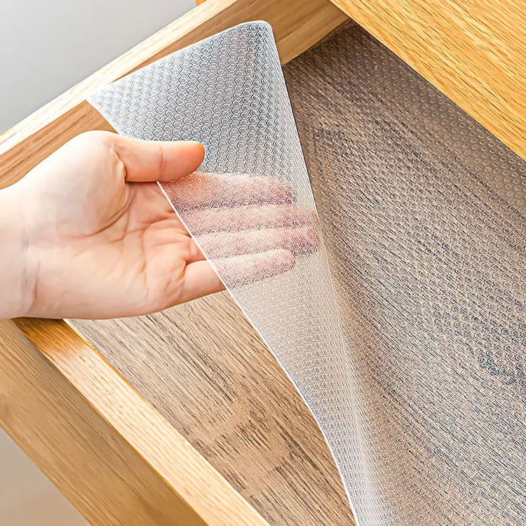 Tapis antidérapant réutilisable, doublure de tiroir et armoire, imperméable, résistant à l'humidité, découpable sur mesure, écologique et facile à nettoyer, parfait pour réfrigérateur et cuisine. La livraison prioritaire est offerte !
