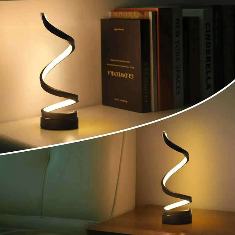 Superbe lampe de table au design spiralé Art Déco – Intensité réglable – Éclairage d’ambiance avec 3 niveaux de blancs. La livraison prioritaire est offerte !