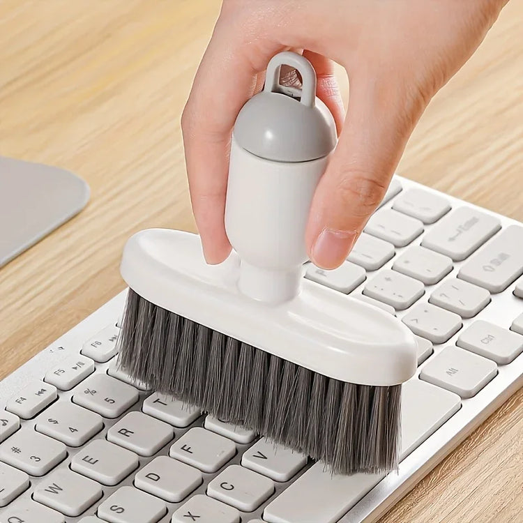 Brosse de nettoyage multifonctions 2 en 1 avec mini brosse intégrée, brosse à poils souples pour clavier d’ordinateur, crevasses de fenêtres, voiture et nettoyage ménager. Livraison offerte !