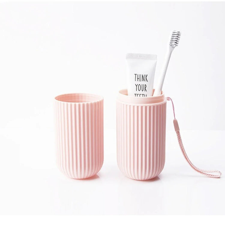 Superbe étui pour brosse à dents et dentifrice, boîtier de protection de voyage ou camping, protège de la saleté et des chocs, 2 gobelets de rinçage. La livraison prioritaire est offerte !