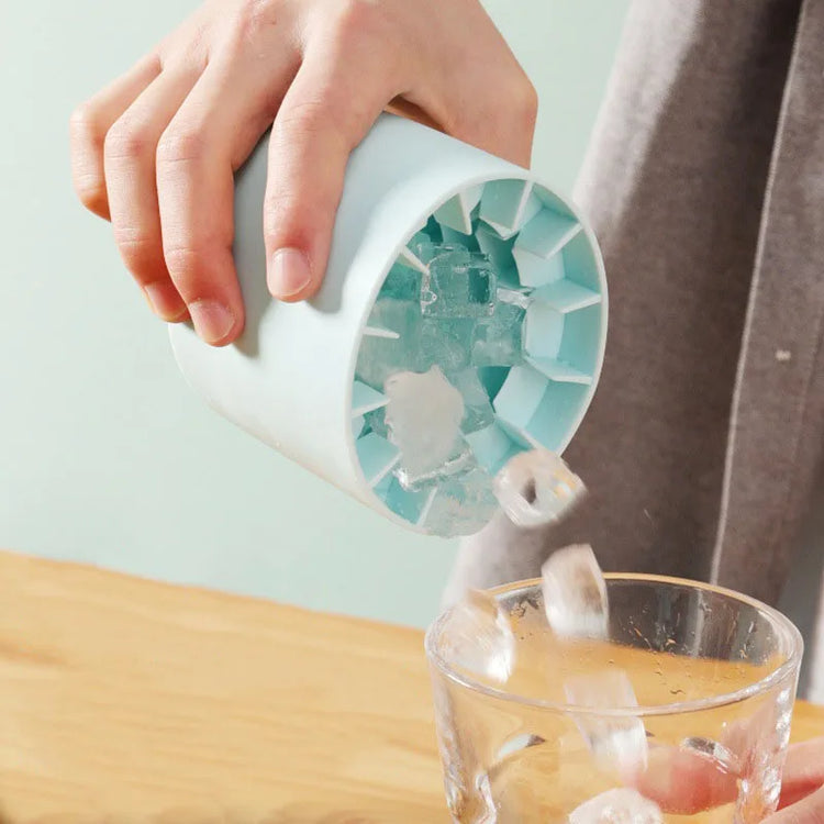 Bac à glaçons cylindrique en silicone avec couvercle scellé, démoulage facile, économise de l'espace, réutilisable et durable, idéal pour cocktails et desserts. La livraison prioritaire est offerte !