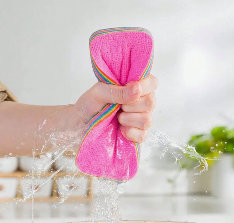 Bloc de chiffons nettoyants multicouches ultra-absorbants, 12 couches détachables, microfibres douces sans rayures ni traces, lavables et réutilisables, pour vaisselle, vitres, salle de bain et surfaces délicates