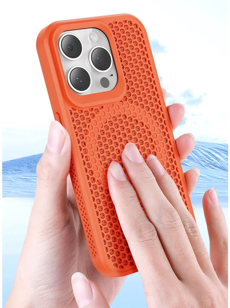 Ingénieuse coque magnétique alvéolée ultra-rafraîchissante pour iPhone avec dissipation de la chaleur, dos rigide respirant compatible MagSafe, protection totale et design haute performance. Livraison prioritaire offerte !