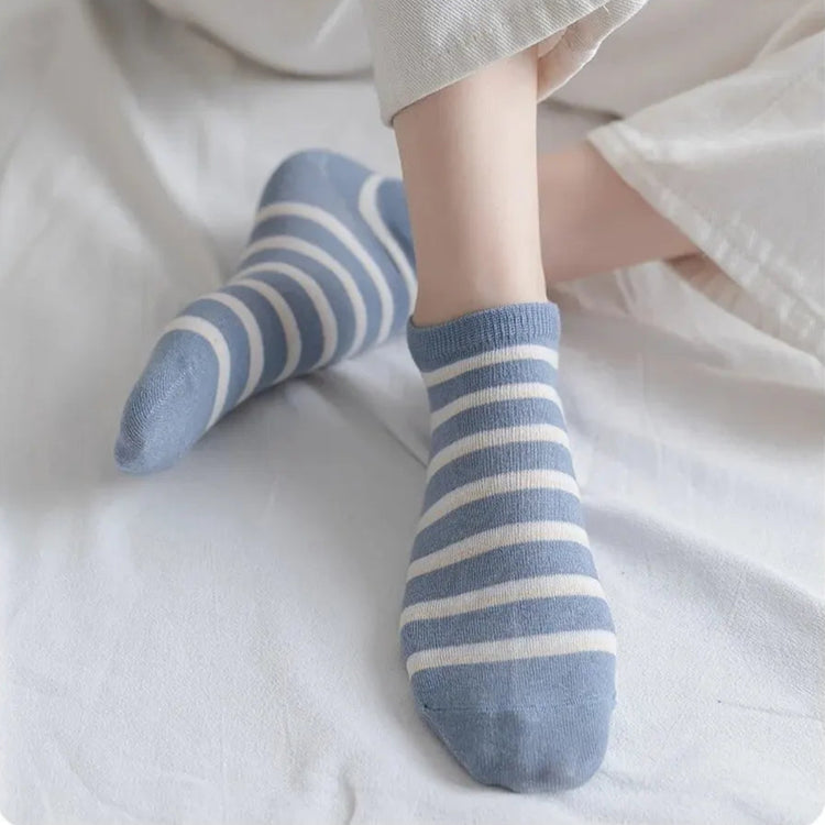 Superbes chaussettes pour femme, à rayures et à carreaux, confortables, douces, respirantes et extensibles, taille unique. Idéales pour le printemps et l'été ! Lot de 6. La livraison prioritaire est offerte !