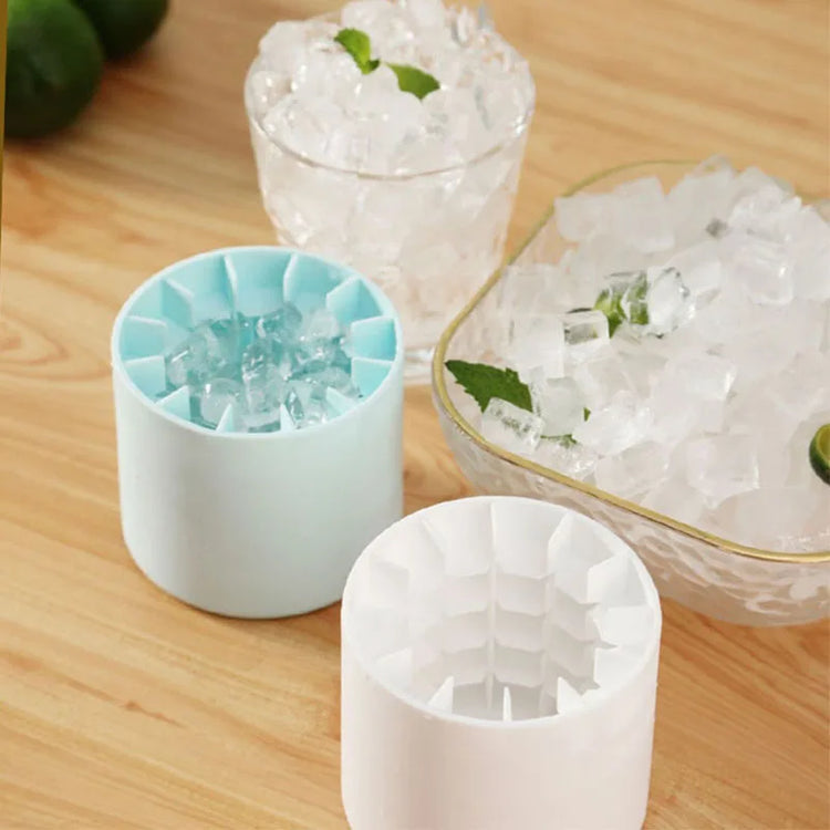 Bac à glaçons cylindrique en silicone avec couvercle scellé, démoulage facile, économise de l'espace, réutilisable et durable, idéal pour cocktails et desserts. La livraison prioritaire est offerte !