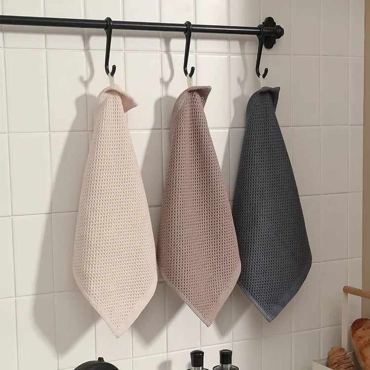 Magnifiques chiffons 100% coton gaufrés à nid d'abeille, serviettes à main ultra douce, ultra absorbante, ultra épaisse, 34x34cm. Design classique, élégant, finitions de première qualité. Produit Premium haut de gamme. La livraison est offerte !