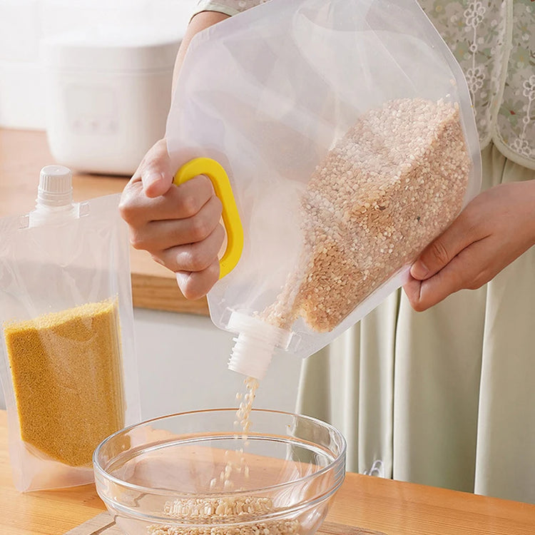 Sacs de stockage de nourriture hermétiques, réutilisables et sans BPA avec poignée et capuchon, résistants à l'humidité, économes en espace, transparents et écologiques, parfaits pour aliments et liquides. La livraison prioritaire est offerte !