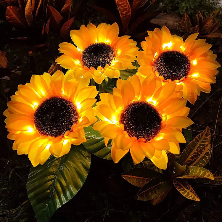 Magnifiques lampes solaires tournesols pour jardin, charme naturel et lumineux, matériaux étanches IP65, activation automatique, parfaites pour décorer jardins et terrasses. La livraison prioritaire est offerte !