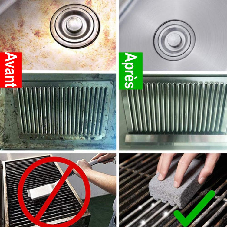 Miraculeuses briques de nettoyage pour barbecue. Également efficaces pour les dépôts de calcaire, la rouille et la corrosion (cuisine et salle de bain). Première qualité. La livraison est offerte!