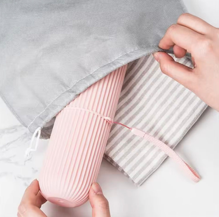 Superbe étui pour brosse à dents et dentifrice, boîtier de protection de voyage ou camping, protège de la saleté et des chocs, 2 gobelets de rinçage. La livraison prioritaire est offerte !