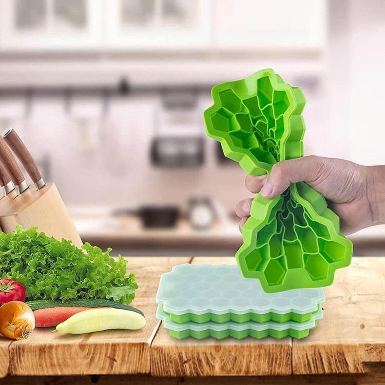 Bac à glaçons créatifs en silicone ultra souple de qualité alimentaire, avec couvercle, empilable et sans BPA. La livraison prioritaire est offerte!