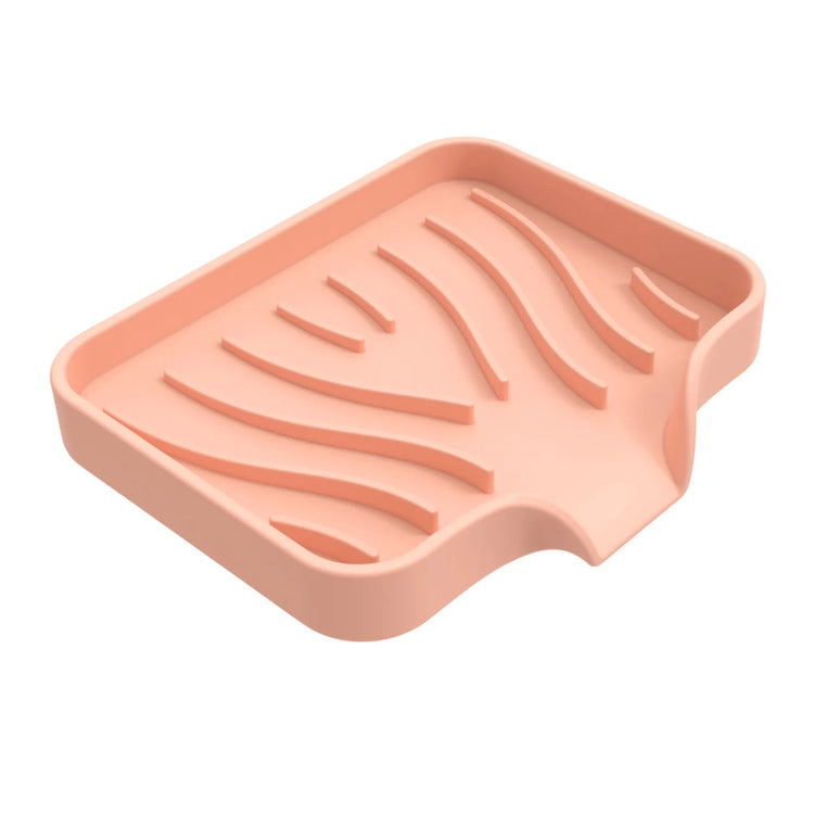 Porte-savon et porte-éponges en silicone avec système auto-drainant, anti-fondant et antidérapant, idéal pour salle de bain, baignoire et cuisine, matériaux durables et polyvalence accrue. La livraison est offerte !