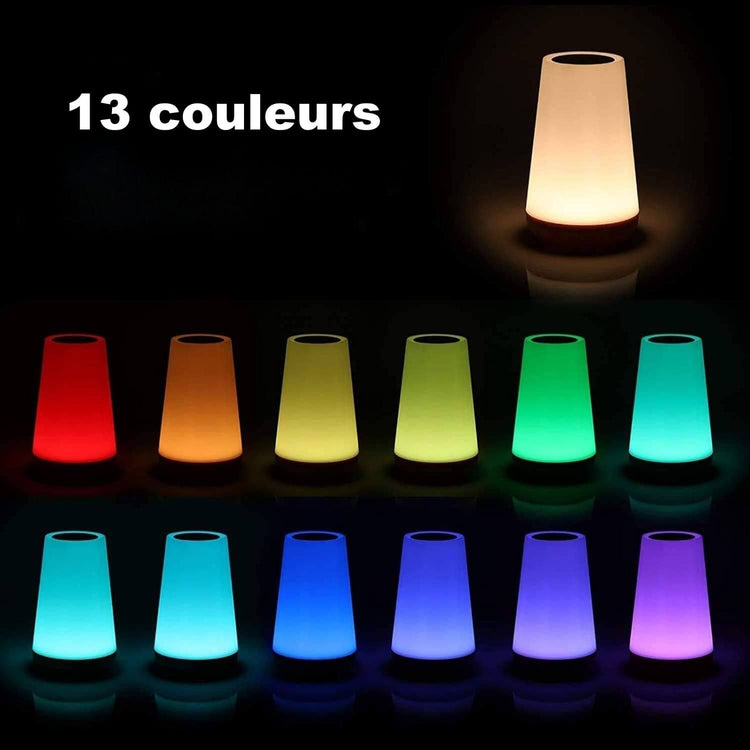 Ingénieuse lampe magique, 5 niveaux de lumière blanche chaude, 13 couleurs, luminosité réglable, 256 ambiances, télécommande, en mode batterie rechargeable ou branchée via USB. Voilà la petite lampe parfaite. La livraison est offerte !