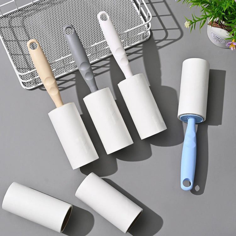 Rouleau adhésif déchirable – Élimine les poils d’animaux, la poussière et les peluches sur vêtements, tapis et tissus – recharges remplaçables. Livraison prioritaire offerte !