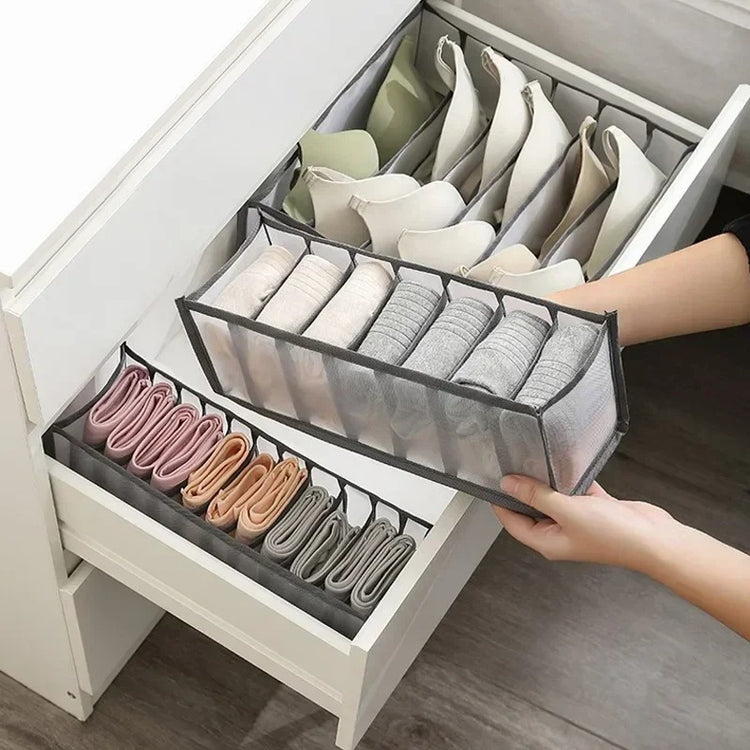 Jolis paniers cendrés pour sous-vêtements et bas, utilisations multiples, pratiques et lavables. La livraison est offerte!
