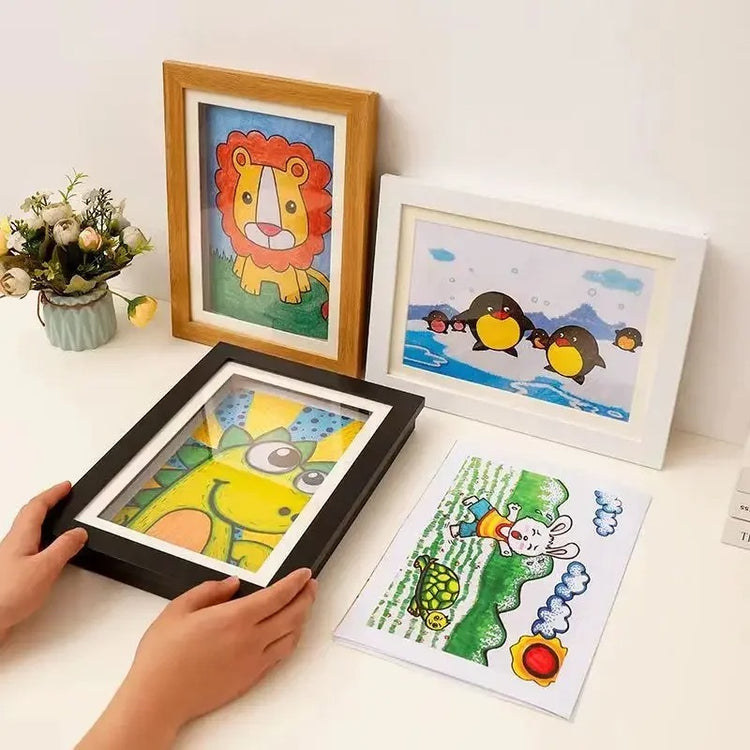 Fabuleux cadre artistique à rabat magnétique format A4 (34 x 25 cm), support de rangement mural pour photos, peintures, reproductions, souvenirs, dessins d’enfants, jusqu’à 100 images. Livraison prioritaire offerte !