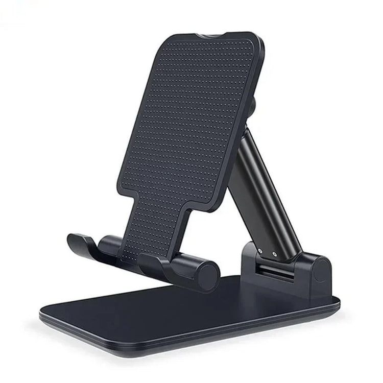 Support pour smartphones et tablettes, angle et hauteur ajustables, entièrement pliable et compact, apportez-le partout avec vous. La livraison est offerte !