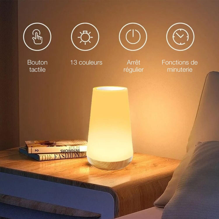 Ingénieuse lampe magique, 5 niveaux de lumière blanche chaude, 13 couleurs, luminosité réglable, 256 ambiances, télécommande, en mode batterie rechargeable ou branchée via USB. Voilà la petite lampe parfaite. La livraison est offerte !