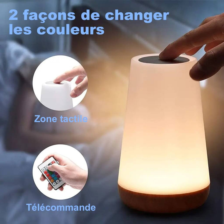 Ingénieuse lampe magique, 5 niveaux de lumière blanche chaude, 13 couleurs, luminosité réglable, 256 ambiances, télécommande, en mode batterie rechargeable ou branchée via USB. Voilà la petite lampe parfaite. La livraison est offerte !
