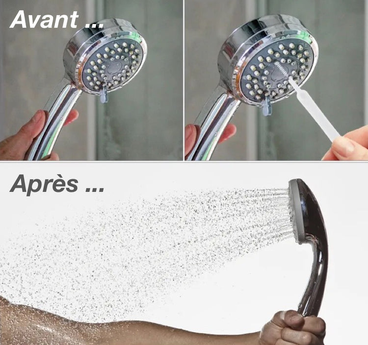 Brosses de nettoyage pour pommeau de douche, micro-nylon anti-encrassement pour orifices de smartphones, tablettes, interstices et tant d’autres utilisations. La livraison est offerte !