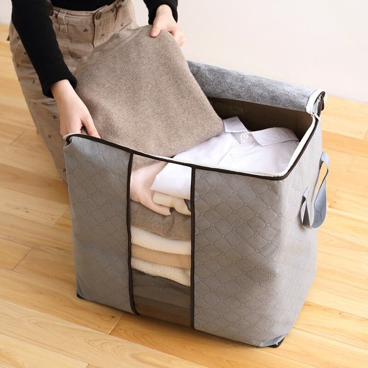 Magnifique sac de rangement en bambou pour vêtements, draps, couvertures et couettes