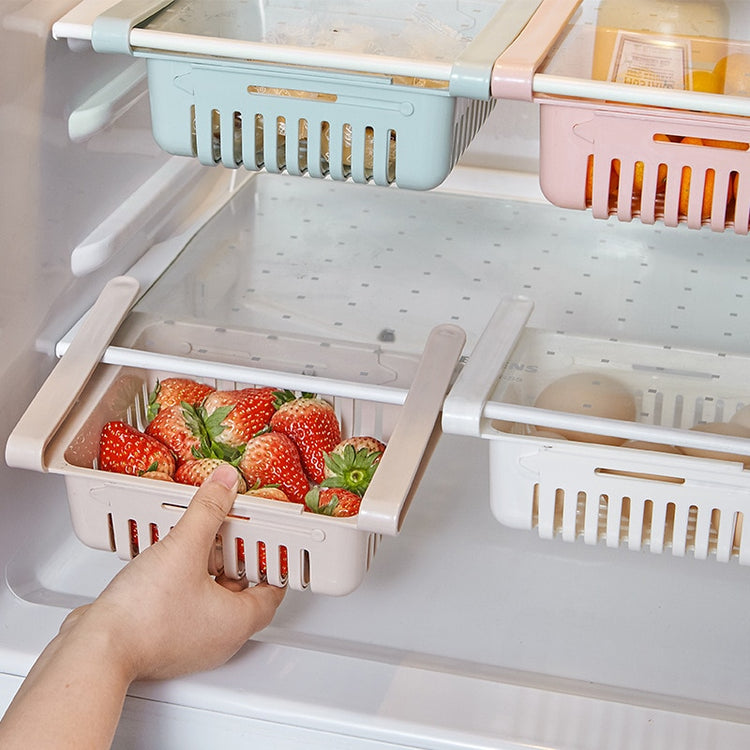Joli tiroir de rangement pour réfrigérateur, extensible jusqu'à 28,5cm, un essentiel pour bien organiser vos aliments! La livraison est offerte !
