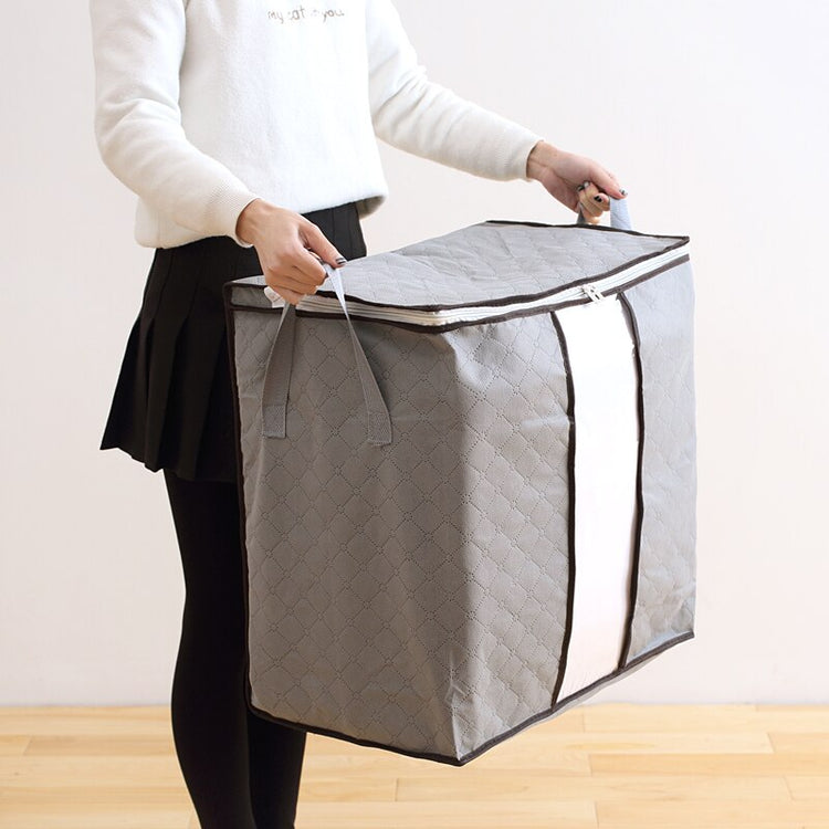 Magnifique sac de rangement en bambou pour vêtements, draps, couvertures et couettes