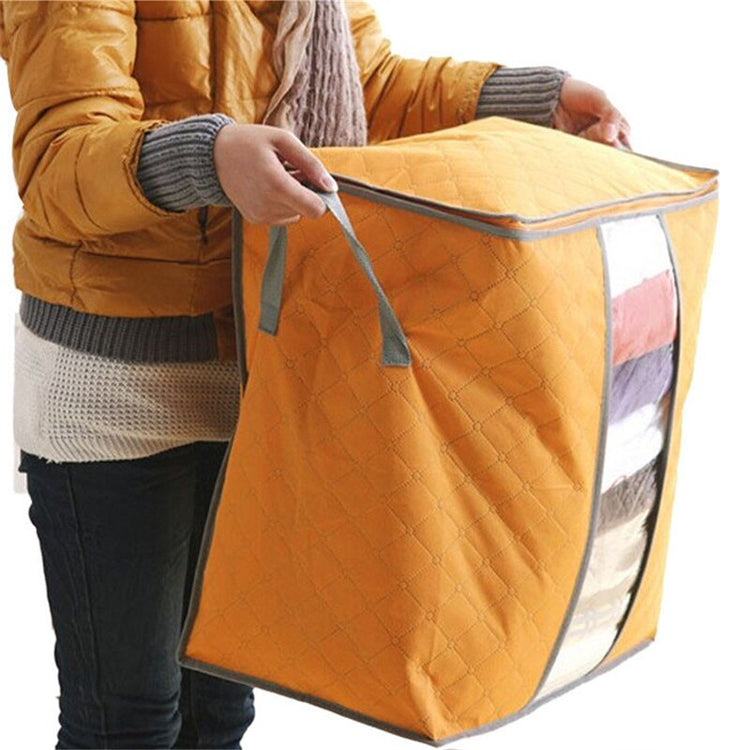 Magnifique sac de rangement en bambou pour vêtements, draps, couvertures et couettes