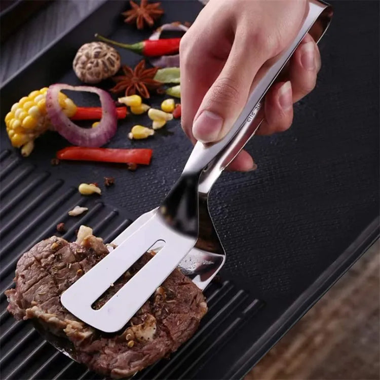 Double pince-spatule multifonction en acier inoxydable. La livraison est offerte !