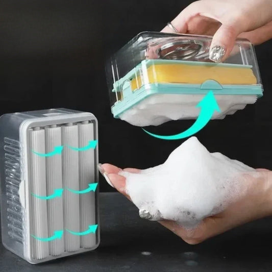 Boîte à savon moussante auto-moussante – Économie maximale, mousse abondante et hygiène parfaite sans gaspillage ! La livraison prioritaire est offerte !