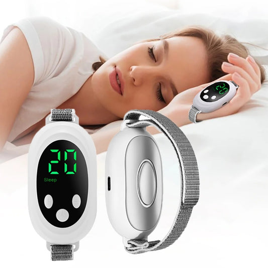 Appareil portatif d’aide au sommeil et anti-stress,  2 modes intelligents (sommeil profond & regain d’énergie), 20 niveaux de réglage personnalisables, sangle douce réglable, rechargeable USB. Livraison offerte !