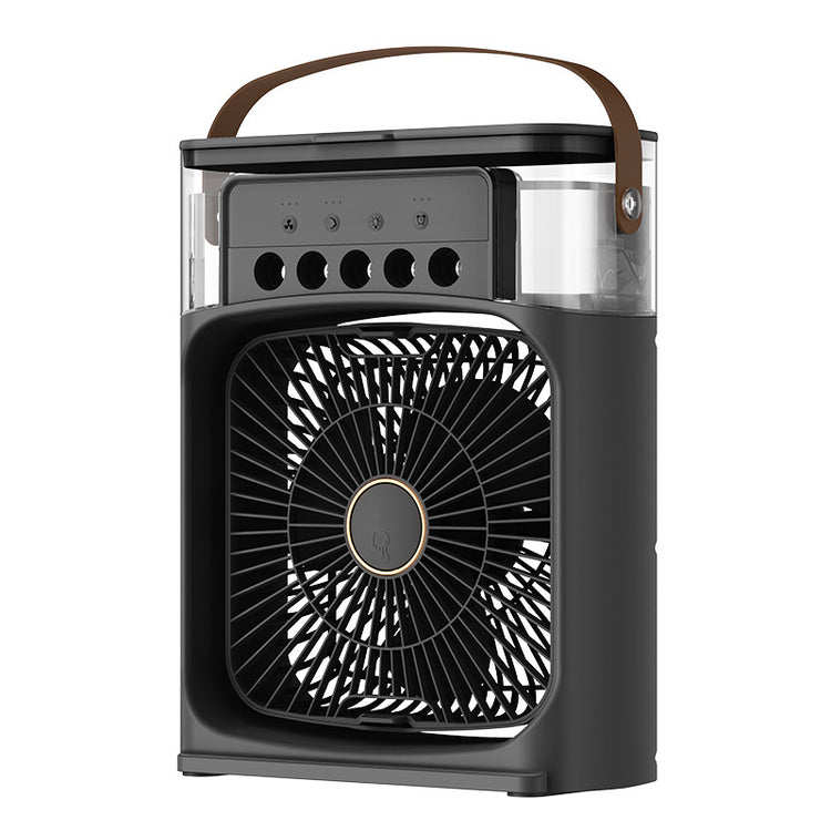 Ventilateur-climatiseur d'air frais, compact, silencieux, 3 vitesses, 3 minuteries, 3 bruines fraîches, 7 couleurs – Idéal près du lit, coin lecture, espace de travail, cuisine, bureau, terrasse, etc. La livraison prioritaire est offerte !